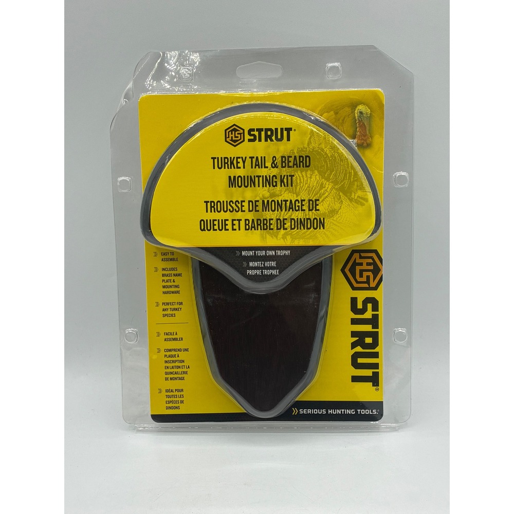 HS Strut Turkey Tail and Beard Mounting Kit 00849 Dark Wood Trophy Display